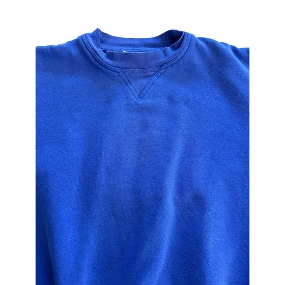 NIKE AIR - Vtg 80s Navy Blue Center Swoosh Crewneck Embroidered Sweatshirt L - Picture 2 of 11